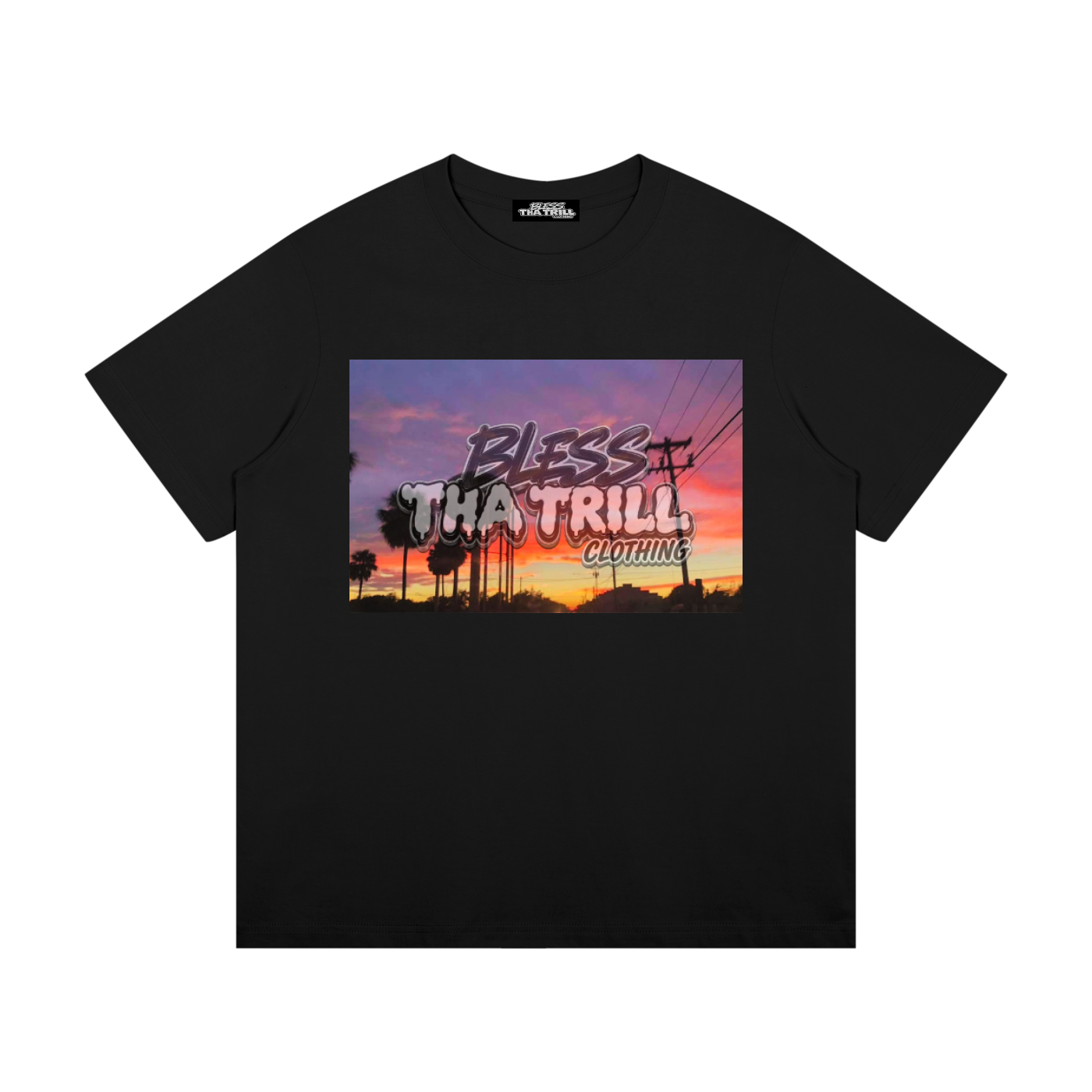 "Evening Sky" (BlessThaTrill) Graphic Black or White T-Shirt