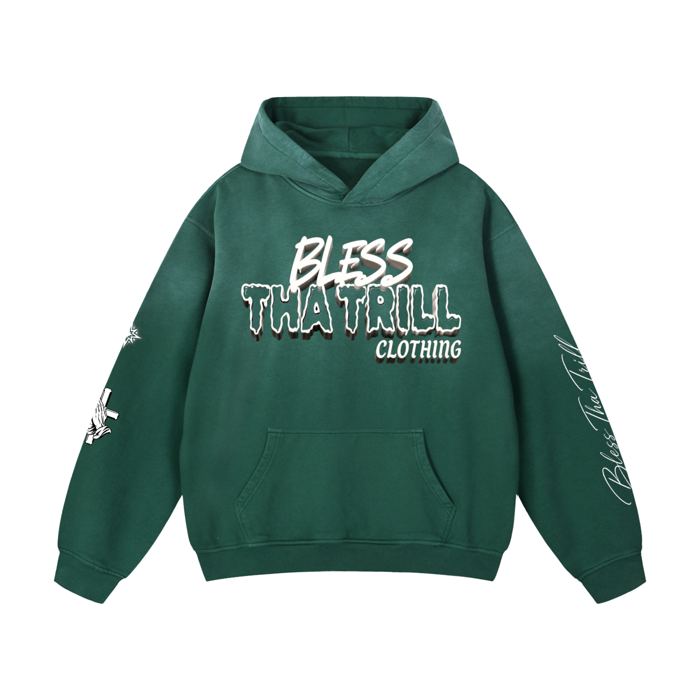 Bless Tha Trill Graphic Multi Color Choice Heavyweight Sunfaded Hoodie