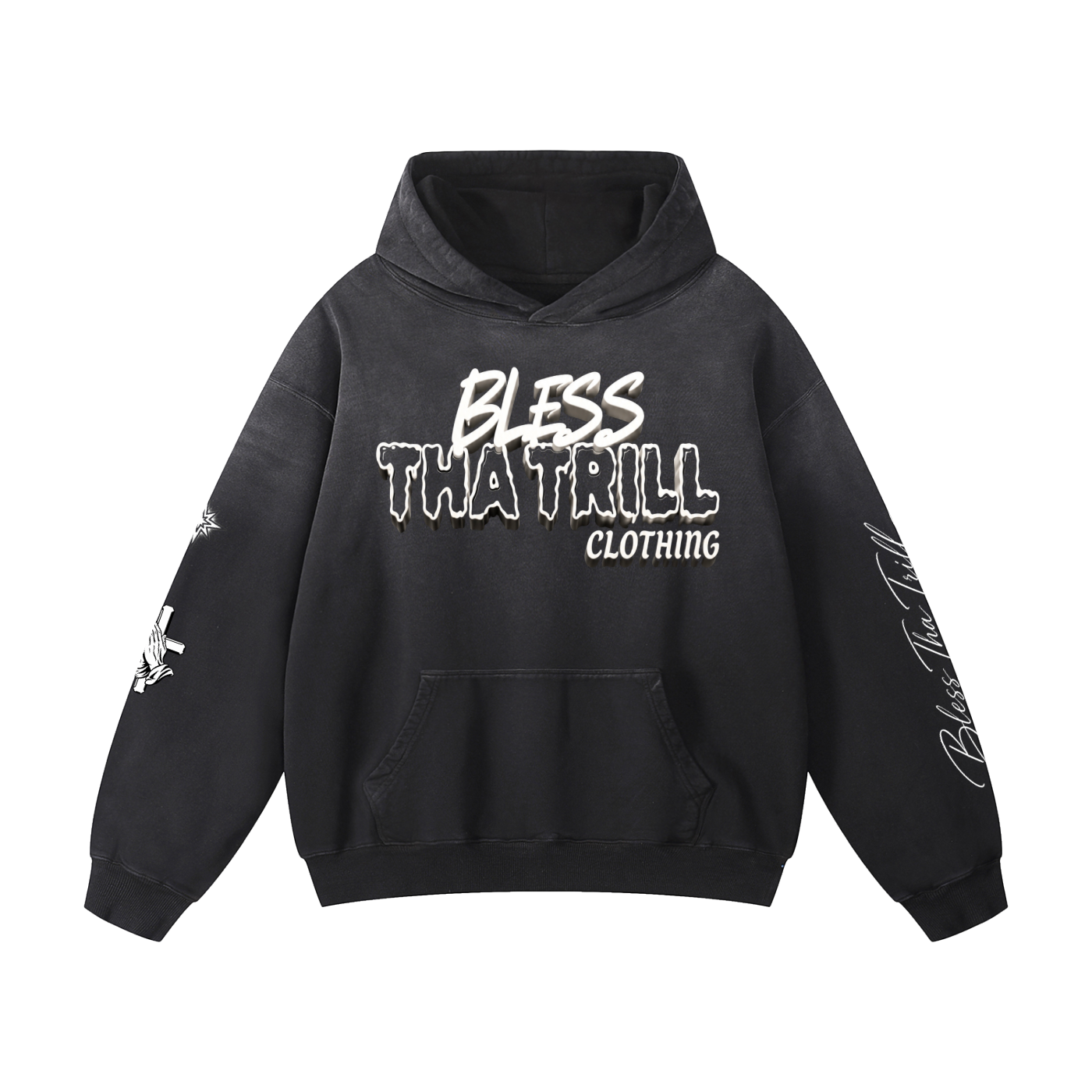 Bless Tha Trill Graphic Multi Color Choice Heavyweight Sunfaded Hoodie