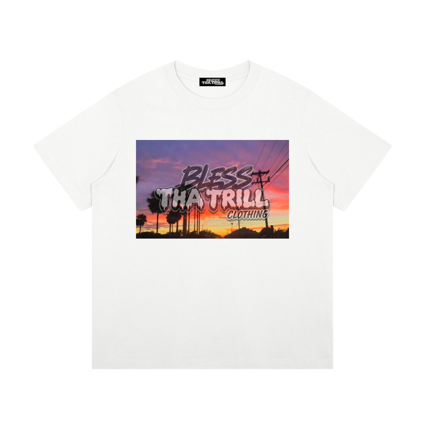 "Evening Sky" (BlessThaTrill) Graphic Black or White T-Shirt